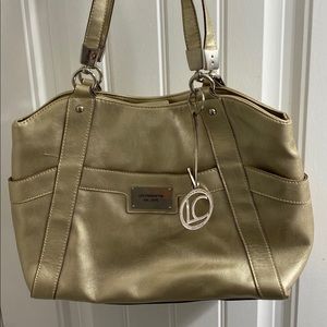 Liz Claiborne Gold Tote Purse